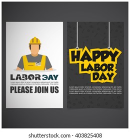 Labor day poster Front and back template design. Modern Labor Day Celebration flyer template