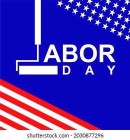 Arbeitstags-Poster-Illustrationsvektorgrafik mit amerikanischem Fahnenelement, perfekt für Banner und Social-Media-Post