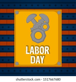 Labor day poster with a nuts and bolts- Vector