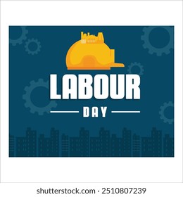 Labor Day Poster On May 1 handwritten with tools. flat vector modern illustration 