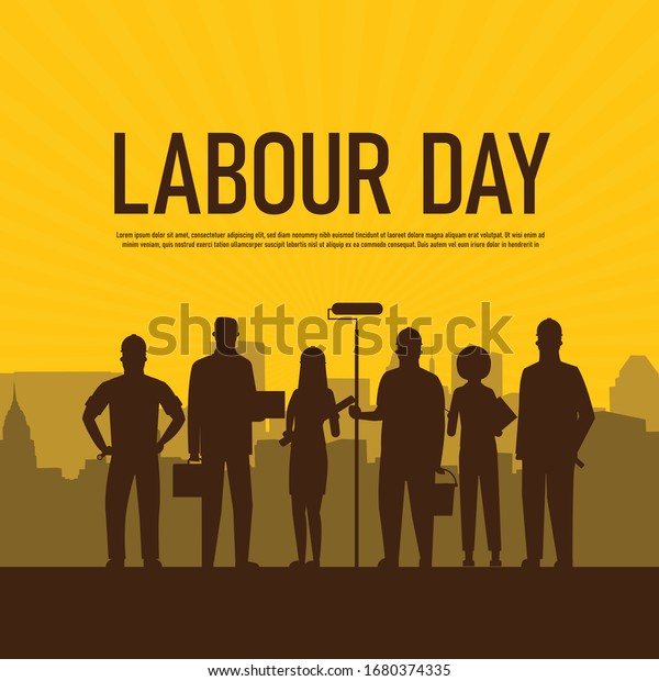 Labor Day Poster People Different Occupations Stock Vector Royalty Free 1680374335