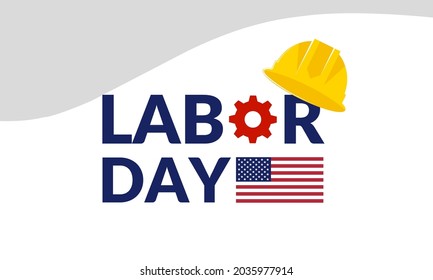 Labor Day poster template, with American Flag, vector illustration.