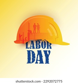 Labor Day poster template concept , 3D illustration.