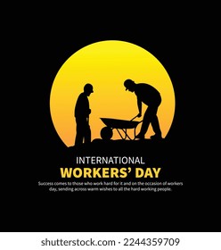 Labor Day poster template, International Workers' Day, celebration, background, concept, Vector illustration, vector, greeting card, social media post, banner, poster, flyer, typography design