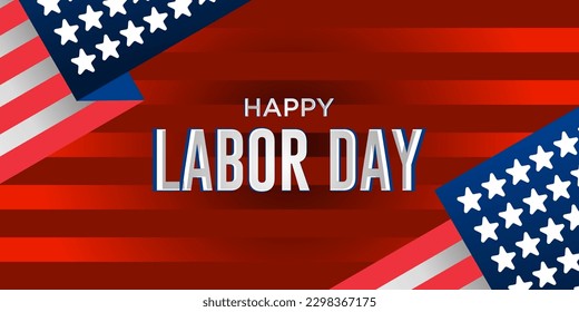 Labor Day poster template. USA Labor Day Celebration with American flag, Sale advertising promotional poster or Banner for Labor Day