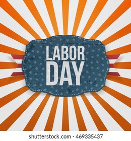 Labor Day realistic greeting Badge