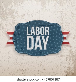 Labor Day realistic greeting Tag