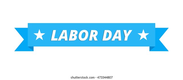 Labor Day ribbon vector illustration