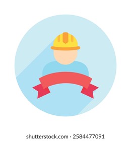 Labor Day rounded flat color icon, mini, small illustration. use for modern concept, print, UI, UX kit, web and app development. Vector EPS 10, related to industrial, business, finance, investment.