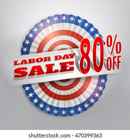 Labor day sale banner with america flags bunting.Vector illustrations eps 10