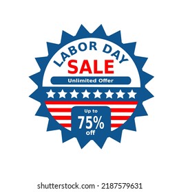 Labor day sale banner with simple design. Vector price discount