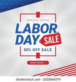Labor day sale banner template design promotion
