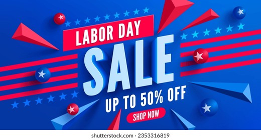 Labor Day Sale Banner Template.USA Labor Day celebration Sale.Sale promotion advertising Poster or Banner for Labor Day.Vector illustration eps 10