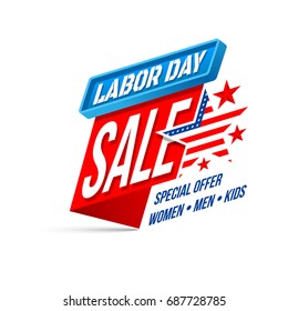 Labor Day Sale banner.Happy USA Labor Day Sale for Pomotion
