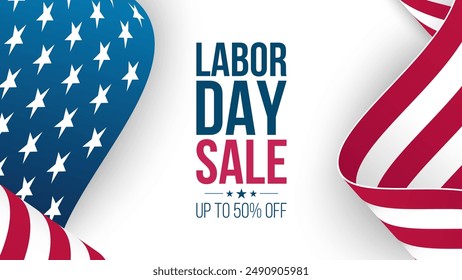 Labor Day Sale. Commercial background for Labor Day shopping advertising. American federal holiday sale promotion. Vector illustration.