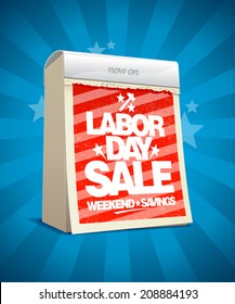 Labor day sale design in form of tear-off calendar. Eps10