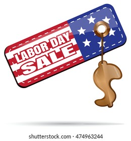 Labor Day Sale design. Tag. Vector illustration isolated on white background