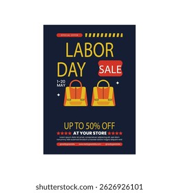 Labor day sale flyer poster template design