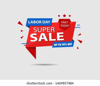 Labor day sale on colorful background, Abstract sale promotion banner.