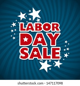 labor day sale over blue background vector illustration 