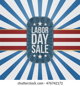 Labor Day Sale patriotic Badge with USA Colors