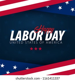 Labor Day sale promotion, advertising, poster, banner, template with American flag. American labor day wallpaper. Voucher discount