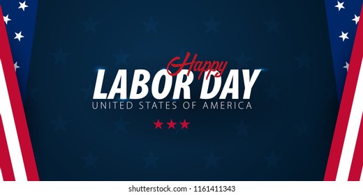 Labor Day sale promotion, advertising, poster, banner, template with American flag. American labor day wallpaper. Voucher discount