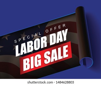 Labor day sale promotion advertising banner template.American labor day wallpaper.voucher discount.Vector illustration .