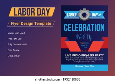 Labor day sale promotion advertising flyer, banner template. American labor day wallpaper. Labor Day Poster, voucher discount. Vector illustration.