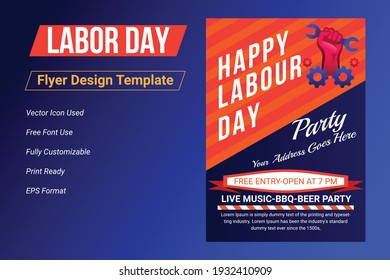 Labor day sale promotion advertising flyer, banner template. American labor day wallpaper. Labor Day Poster, voucher discount. Vector illustration.