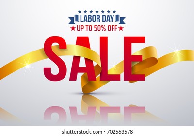 Labor Day Sale promotion advertising banner template.Vector illustration.