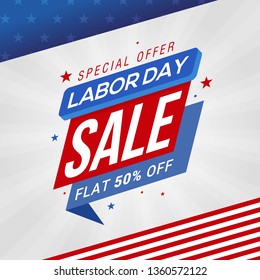 Labor day sale promotion banner template design