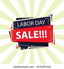 Labor day sale, promotion, banner on colorful background.