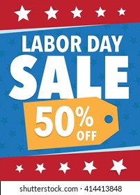 Labor Day Sale - Save 50% off sign