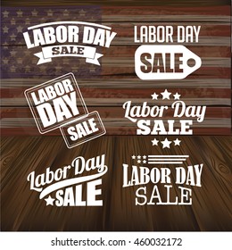 Labor Day Sale Text Design Collection. EPS 10 Vector.