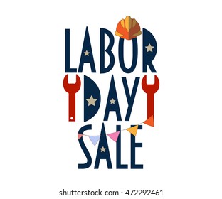 Labor Day Sale text with a white background. Labor Day Sale Promotion. Labor Day Sale.