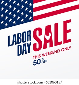 Labor Day Sale, this weekend only special offer banner design, vector illustration