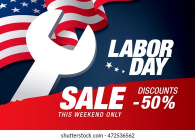 Labor day sale. Vector template banner 