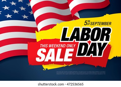 Labor day sale. Vector template banner 