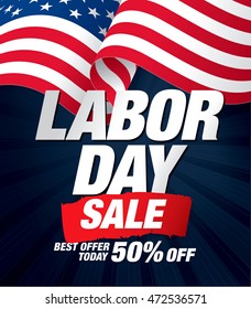 Labor day sale. Vector template banner 