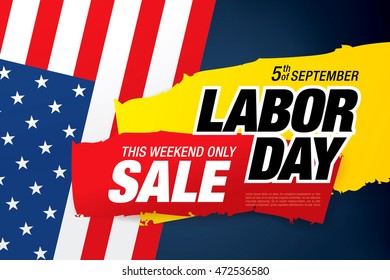 Labor day sale. Vector template banner 