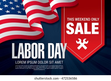 Labor day sale. Vector template banner 