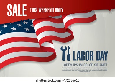 Labor day sale. Vector template banner 