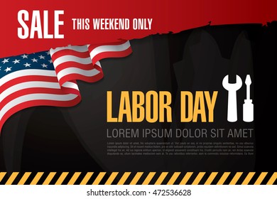 Labor day sale. Vector template banner 