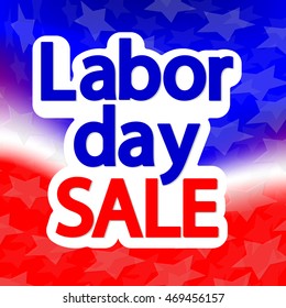 Labor day sale, words design template, vector illustration