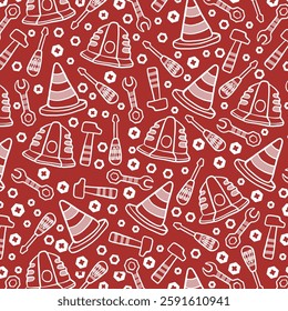 Labor Day Seamless Pattern Design Illustration background, template for banner, greeting card, web, social media.