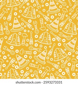 Labor Day Seamless Pattern Design Illustration background, template for banner, greeting card, web, social media.