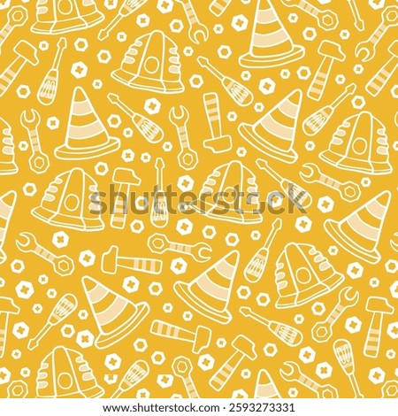 Labor Day Seamless Pattern Design Illustration background, template for banner, greeting card, web, social media.