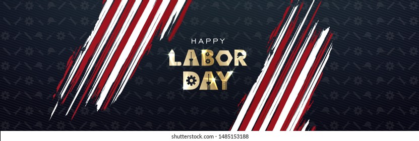 Labor day September 2 background,united states flag, greeting card with brush stroke background in United States national flag colors, modern design vector illustration