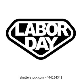 Labor Day shield on white background. Vector illustration. can use for Labor day advertising.